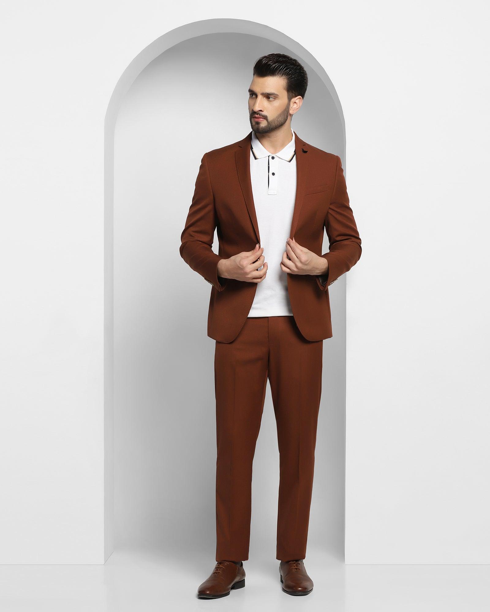 Copper rust color simple daily wear suit design | Kiran's Boutique